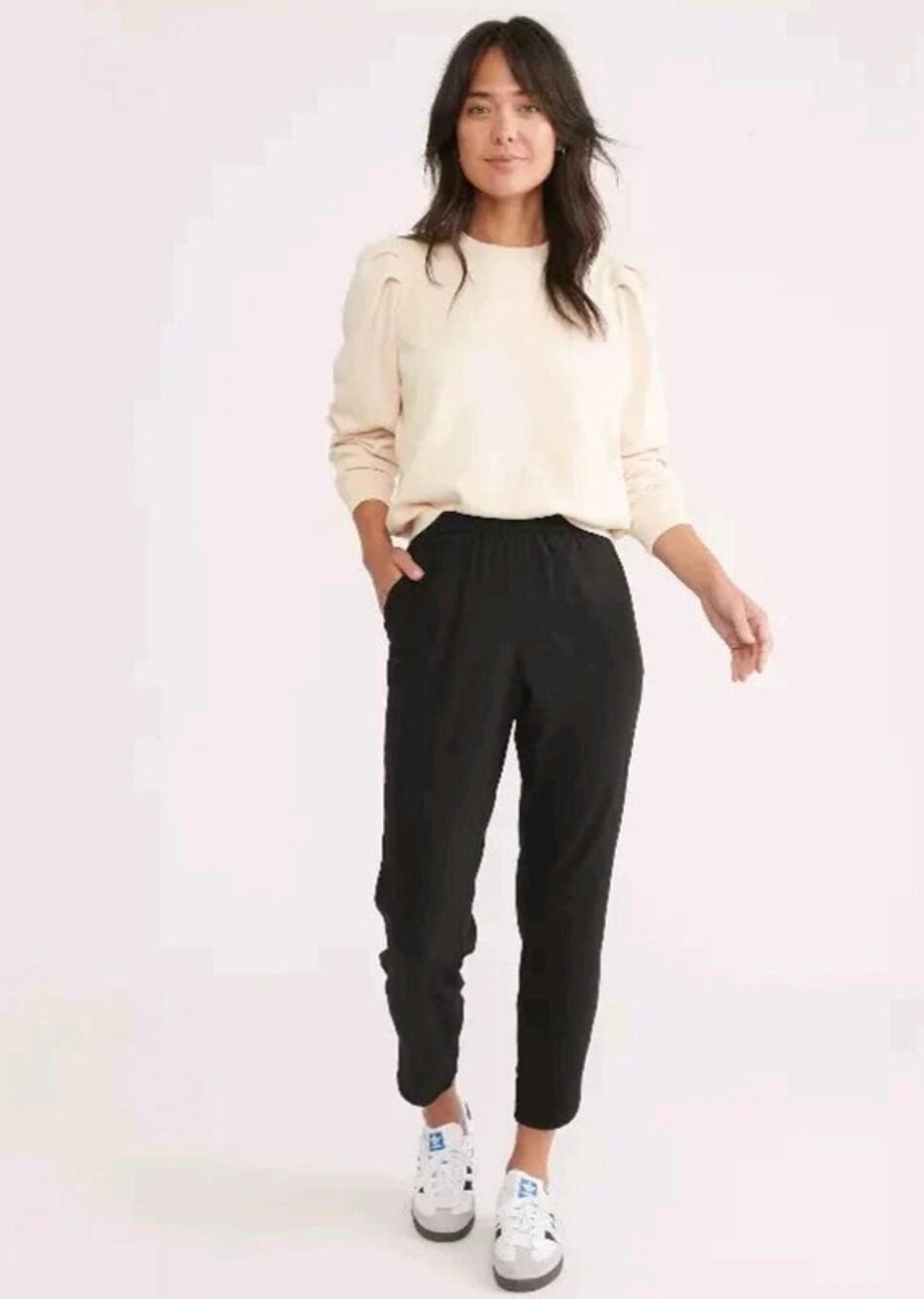 Marine Layer Allison Black Dolphin Hem Pull On Pants Size Small Lightweight